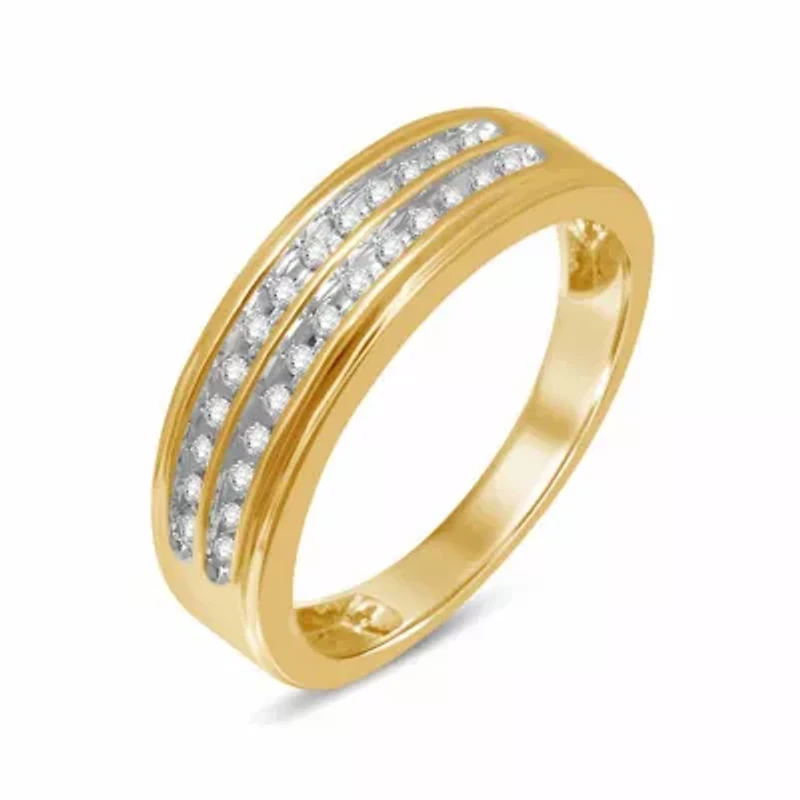 Mens 1/5 CT. Genuine Diamond 10K Gold Band