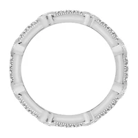 Cubic Zirconia Sterling Silver Round Band