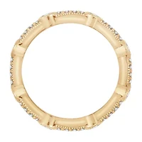 Cubic Zirconia Sterling Silver Round Band