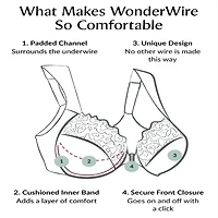 Glamorise Elegance Wonderwire® Front-Close Underwire Unlined Full Coverage Bra 1245