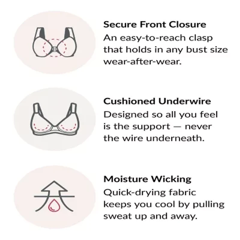 Glamorise Elegance Wonderwire® Front-Close Underwire Unlined Full Coverage Bra 1245