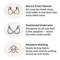 Glamorise Elegance Wonderwire® Front-Close Underwire Unlined Full Coverage Bra 1245
