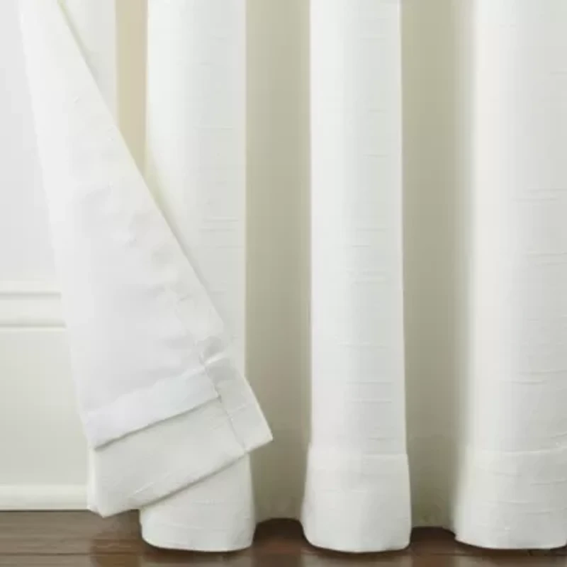 Linden Street Gwen Basketweave Grommet Top Light-Filtering Single Curtain Panel