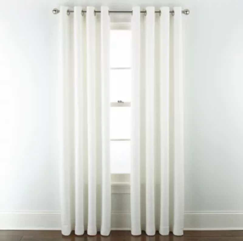 Linden Street Gwen Basketweave Grommet Top Light-Filtering Single Curtain Panel
