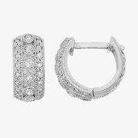 Womens 1/3 CT. T.W. Natural White Diamond 10K Gold 10.6mm Hoop Earrings