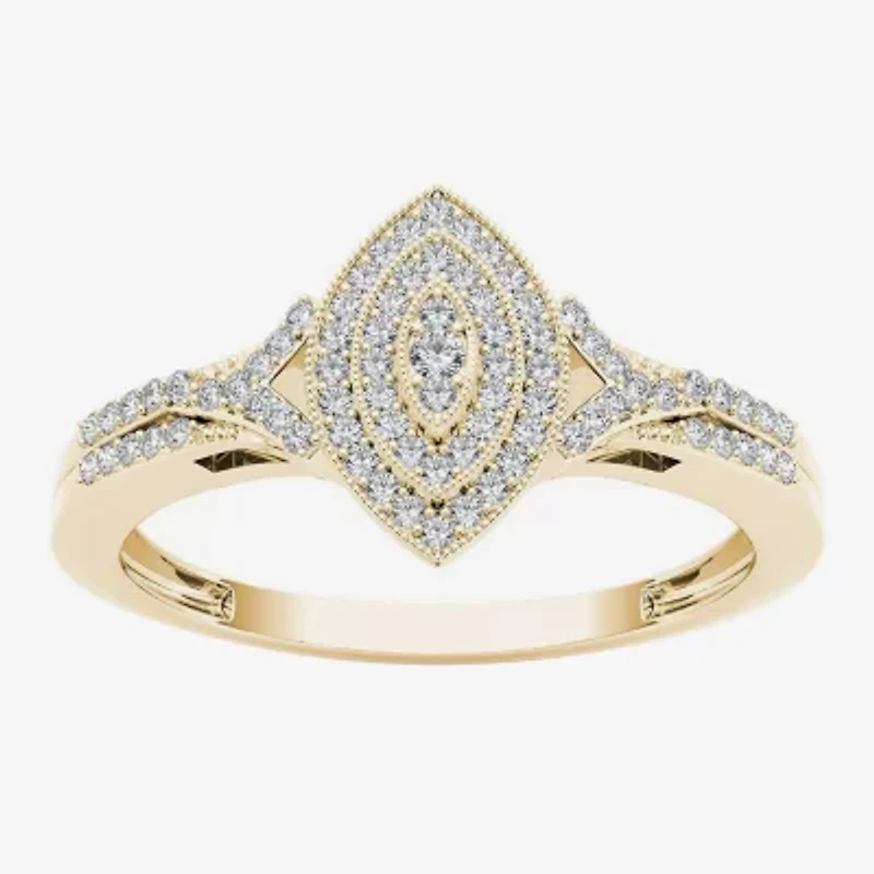 1/5 CT.T.W. Natural Round Diamond 10K Gold Engagement Ring