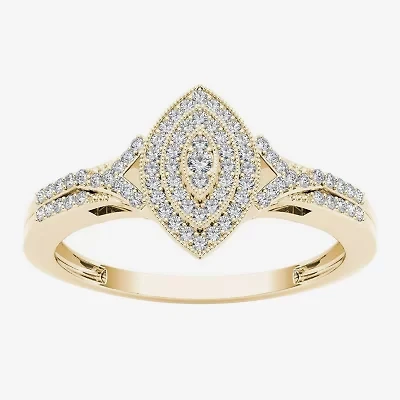 1/5 CT.T.W. Natural Round Diamond 10K Gold Engagement Ring