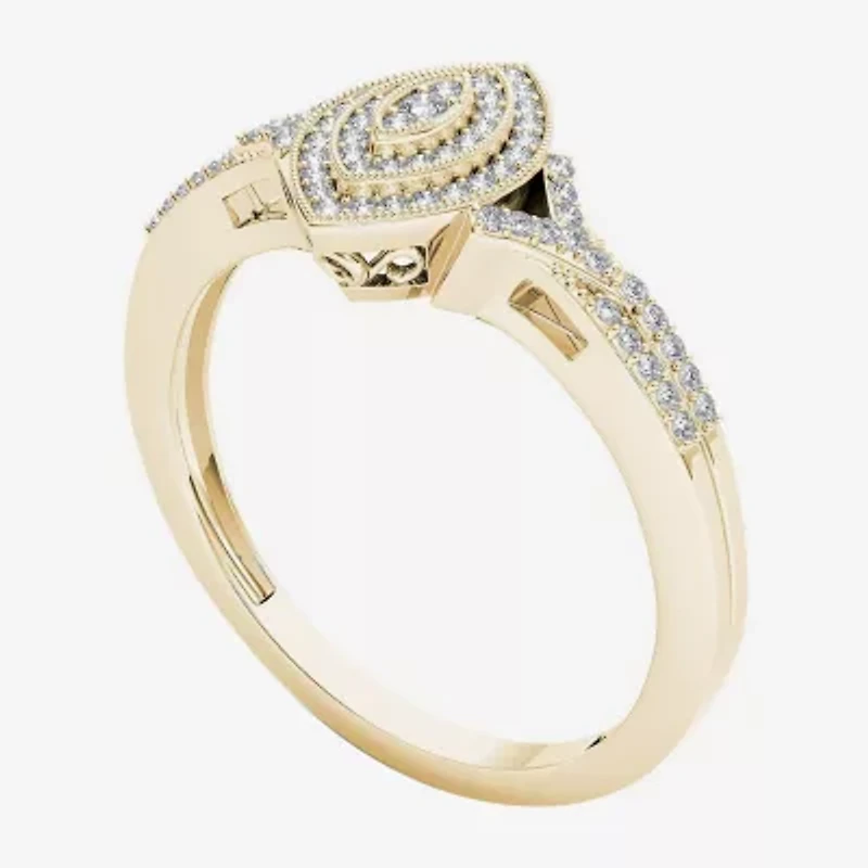 1/5 CT.T.W. Natural Round Diamond 10K Gold Engagement Ring