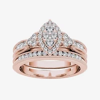 CT.T.W. Natural Diamond 10K Rose Gold Bridal Ring Set