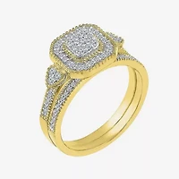 Womens / CT. T.W. Natural White Diamond 10K White Gold Cushion Bridal Set