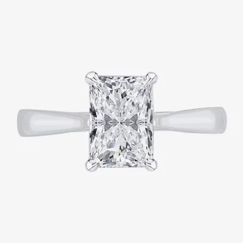 (G / VS2) Womens 2 CT. Lab-Grown White Diamond 14K Gold Radiant-cut Solitaire Engagement Ring