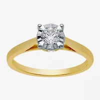 H-I / I1) Womens / CT. Lab Grown White Diamond 10K Gold Round Solitaire Engagement Ring