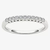 Womens 2MM 1/5 CT. Natural White Diamond 10K Gold Wedding Band