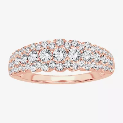Womens 1 1/ CT. T.W. Natural White Diamond 10K Rose Gold Anniversary Band