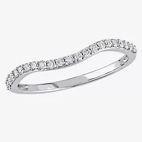 Womens 1/4 CT. T.W. Natural White Diamond 14K Gold Curved Wedding Band
