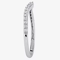 Womens 1/4 CT. T.W. Natural White Diamond 14K Gold Curved Wedding Band