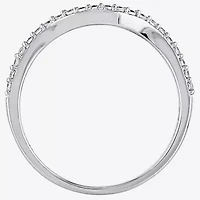 Womens 1/4 CT. T.W. Natural White Diamond 14K Gold Curved Wedding Band