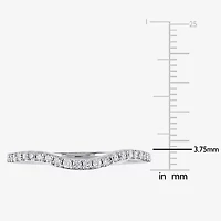 Womens 1/4 CT. T.W. Natural White Diamond 14K Gold Curved Wedding Band