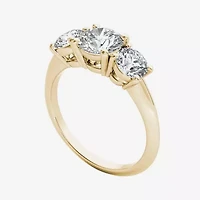 2 CT.T.W. Natural Diamond 14K Yellow Gold 3-Stone Engagement Ring