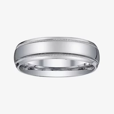 Personalized Mens 6mm Comfort Fit Sterling Silver Wedding Band