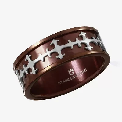 Mens 8MM Stainless Steel Wedding Band