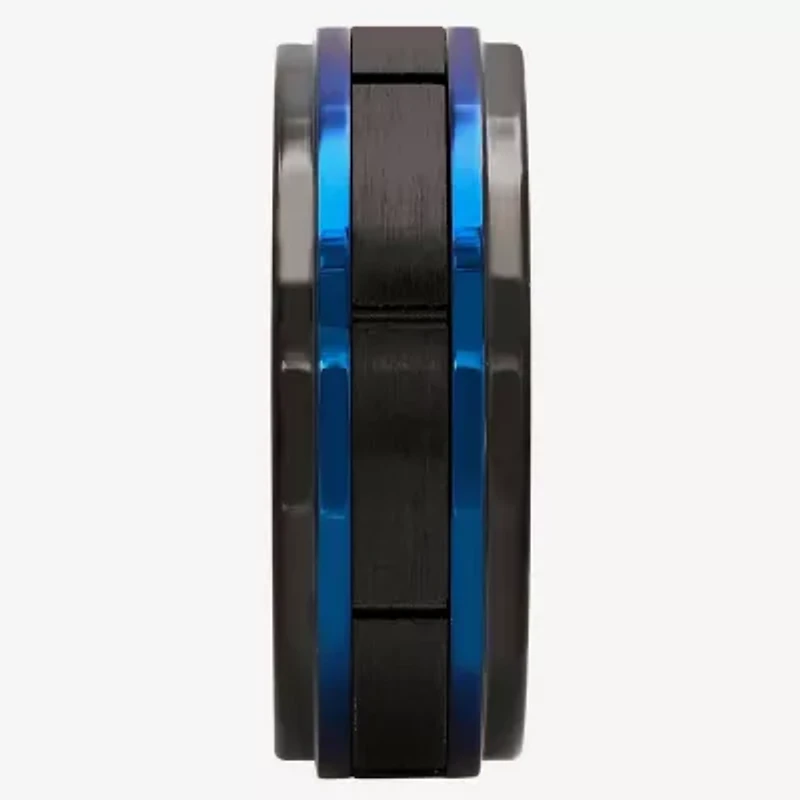 "Thin Blue Line" Mens 8MM Tungsten Wedding Band
