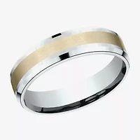 Mens 6MM 10K Two Tone Gold Wedding Band