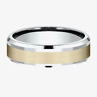 Mens 6MM 10K Two Tone Gold Wedding Band