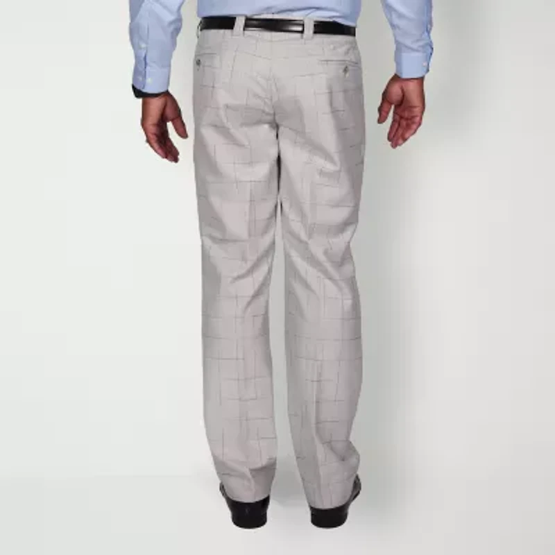 Steve Harvey Mens Windowpane Classic Fit Pleated Front Suit Pant