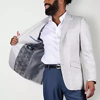 Steve Harvey Mens Classic Fit Windowpane Suit Jacket