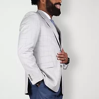 Steve Harvey Mens Classic Fit Windowpane Suit Jacket