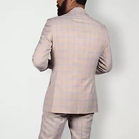 Steve Harvey Mens Stretch Fabric Classic Fit Plaid Suit Jacket