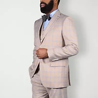 Steve Harvey Mens Stretch Fabric Classic Fit Plaid Suit Jacket