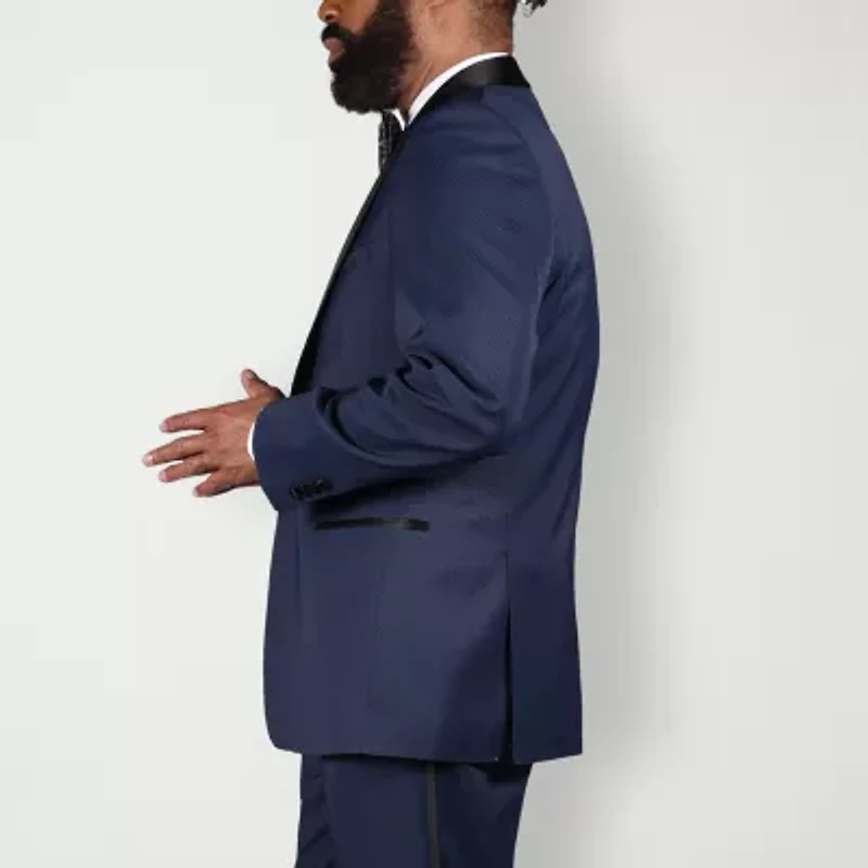 Steve Harvey Mens Stretch Fabric Classic Fit Geometric Suit Jacket