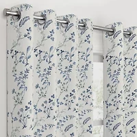 Fieldcrest Heritage Davina Vine Floral Grommet Top Energy Saving 100% Blackout Single Curtain Panel
