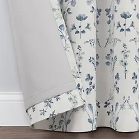 Fieldcrest Heritage Davina Vine Floral Grommet Top Energy Saving 100% Blackout Single Curtain Panel