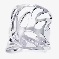 Sparkle Allure Womens Pure Silver Over Brass Round Cocktail Ring