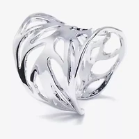 Sparkle Allure Womens Pure Silver Over Brass Round Cocktail Ring