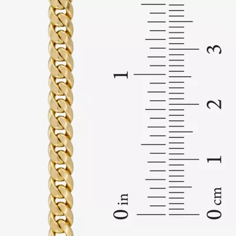 Made in Italy Mens 14K Gold 8 Inch Semisolid Curb Chain Bracelet