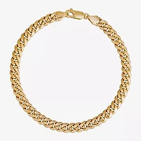 Made in Italy Mens 14K Gold 8 Inch Semisolid Curb Chain Bracelet