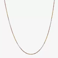Made in Italy Womens 14K Tri-Color Gold 18 Inch Singapore Chain Necklace