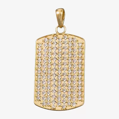 Made in Italy Mens 14K Gold Dog Tag Pendant