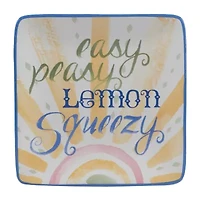 Certified International Lemonade Canape 4-pc. Earthenware Appetizer Plate