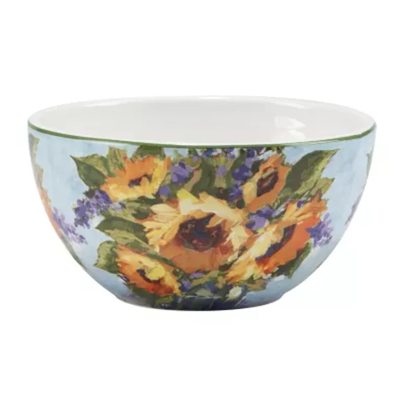 Certified International Sunflower Bouquet 4-pc. Earthenware Ice Cream Bowl