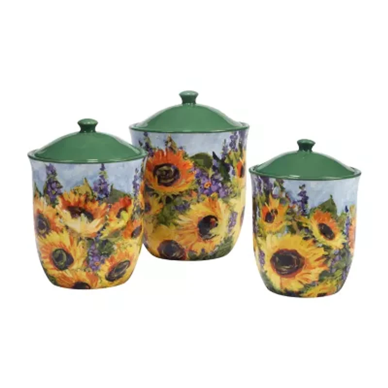 Certified International Sunflower Bouquet 3-pc. Canister