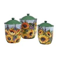 Certified International Sunflower Bouquet 3-pc. Canister