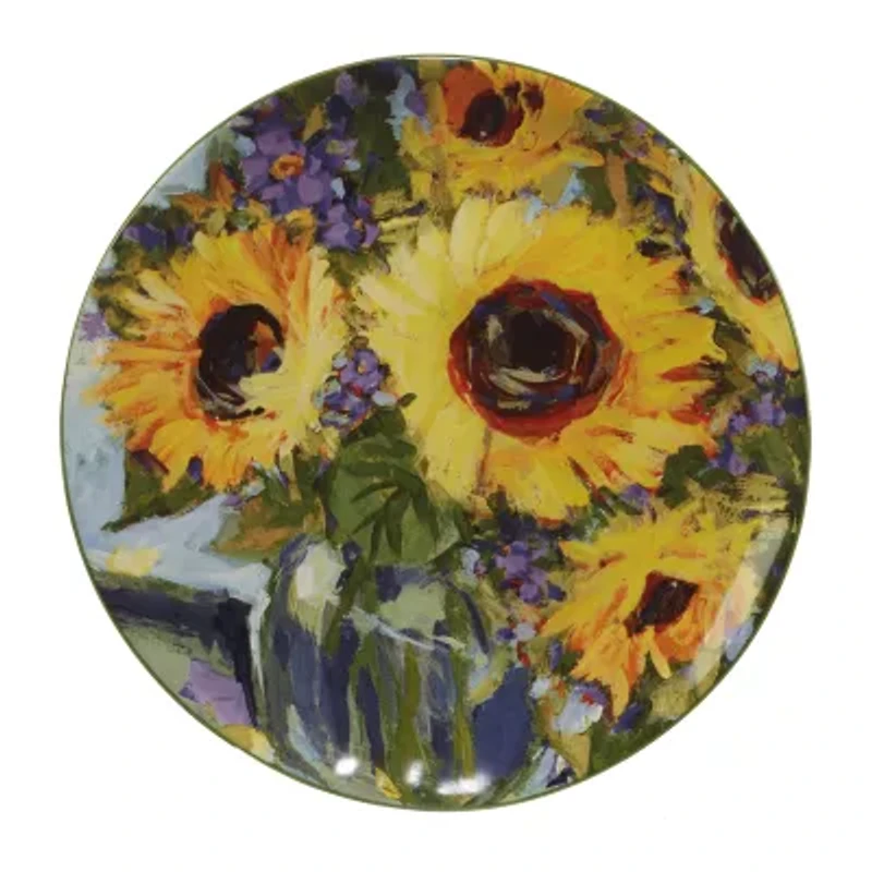 Certified International Sunflower Bouquet 4-pc. Earthenware Salad Plate