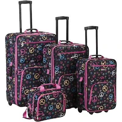 Rockland Fashion Print 4-pc. Softside Luggage Set-