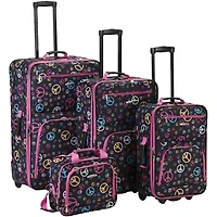 Rockland Fashion Print 4-pc. Softside Luggage Set-