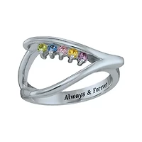 Personalized Birthstone Wishbone Ring